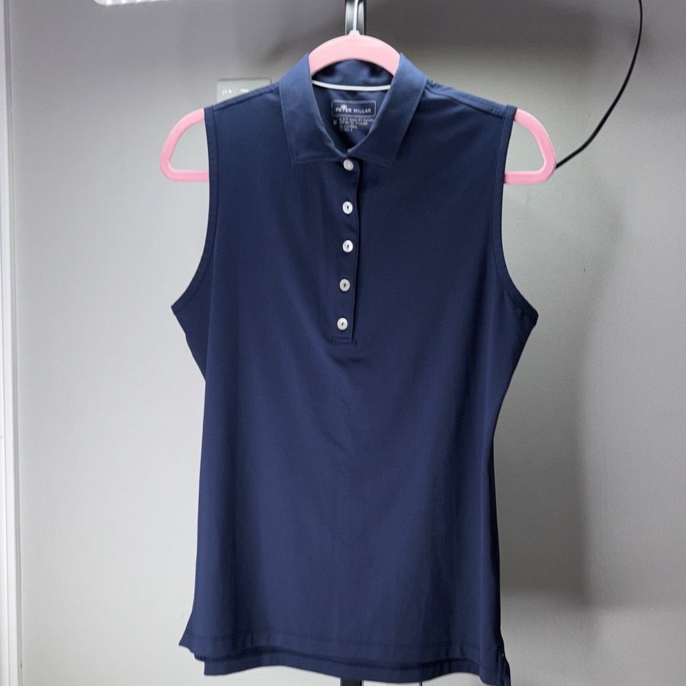 Peter Millar Dark Blue Sleeveless‎ Polo Women’s Size Medium